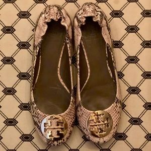 Natural Gold Python Tory Burch Flat